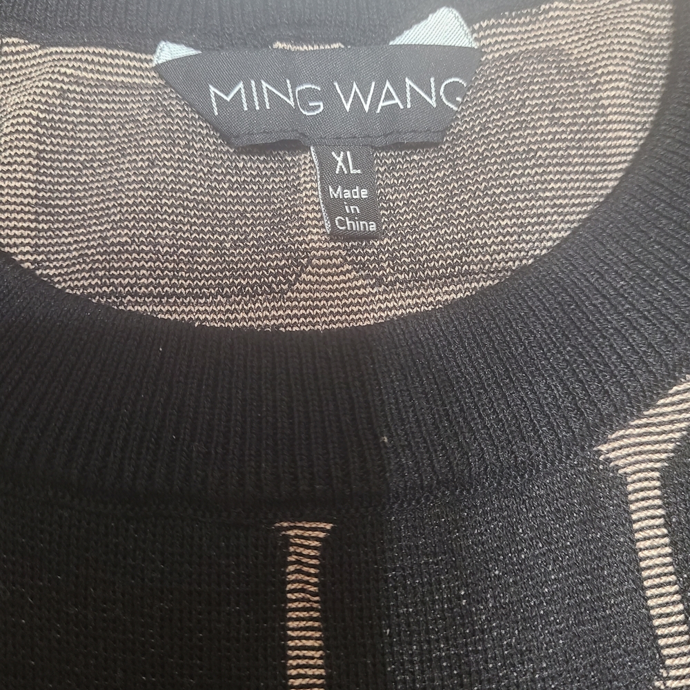 Ming Wang Black and Tan Sweater XL